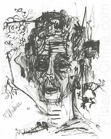 Selfportrait under the influence of morphium, Ernst Ludwig Kirchner